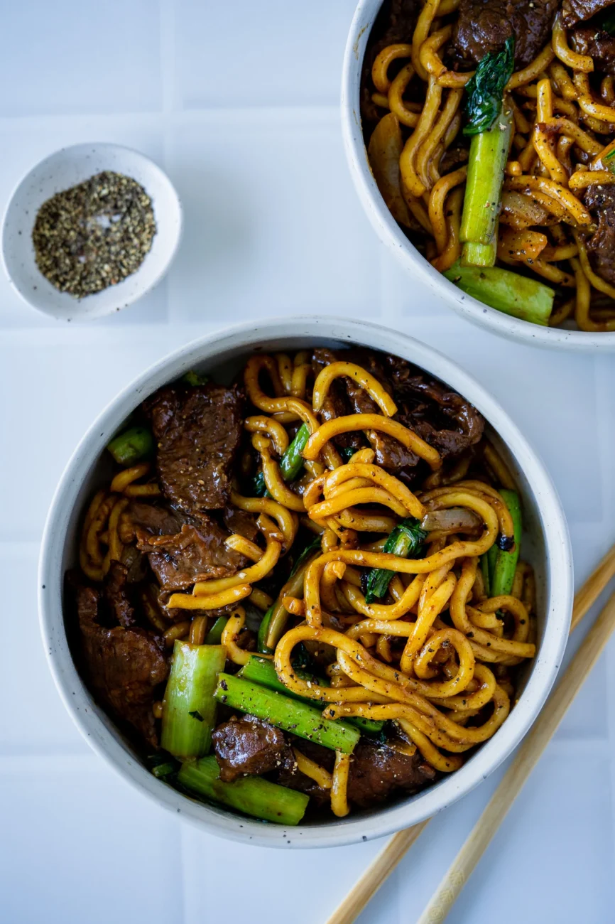 Black Pepper Beef Noodles recipe