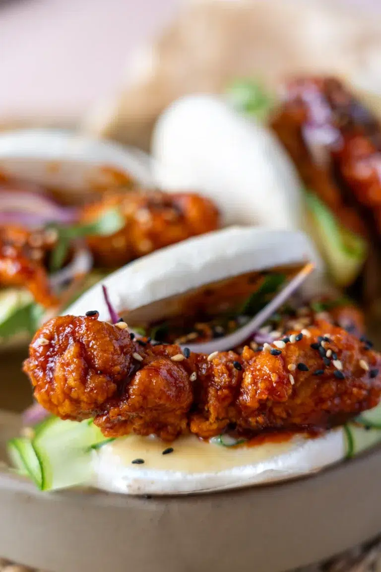 Korean Chicken Bao Recipe Close Up