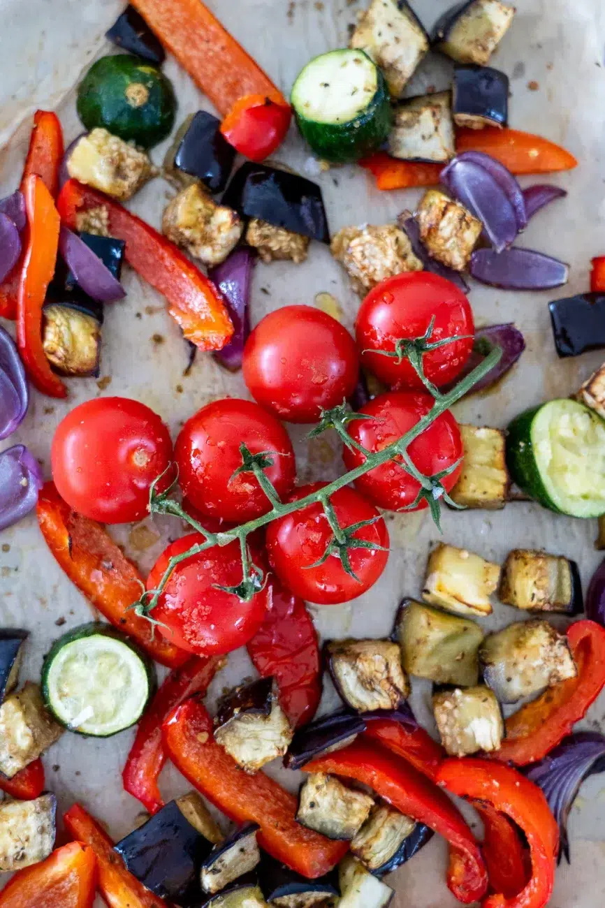 Mediterranean Roasted Vegetables recipe before oven